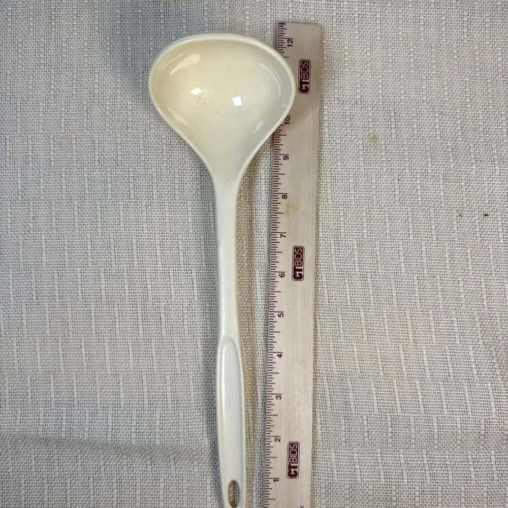 Vintage Foley Nylon Meat Fork And Soup Ladle Cream Beige Plastic Utensils